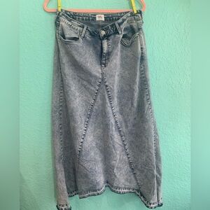 Wash Lab Acid Denim Maxi Skirt Light Blue 31 streetwear Y2K